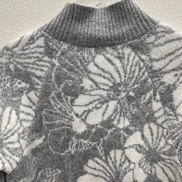 Liz Claiborne Mock Neck Long Sleeve Floral Sweater Size Large - Picture 9 of 9